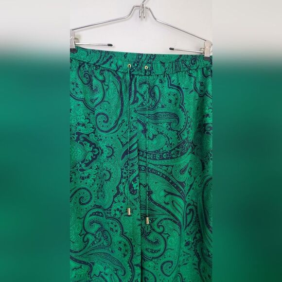 Michael Kors Casual Green Paisley Polyester Beach Lovers Pants Size 12 - Picture 4 of 10